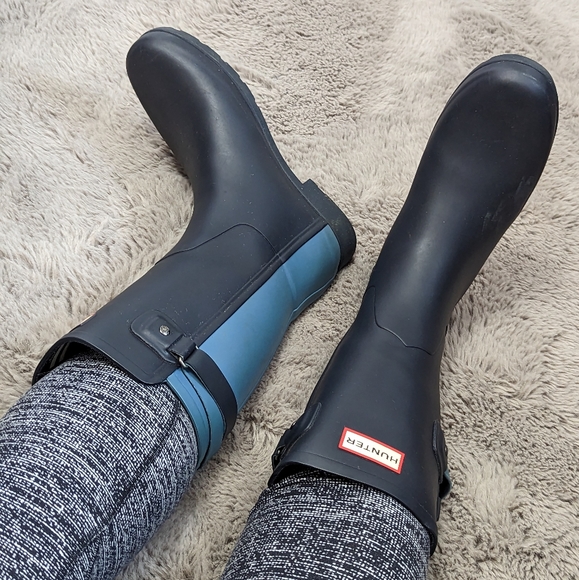 Hunter Shoes - Hunter boots navy and pale air force